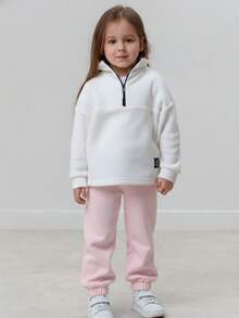 Conjunto de 4 piezas de pantalones tipo joggers para niñas pequeñas con interior de Felpa. Tres Pantalones de chándal para niñas de 3 a 7 años con gráfico de Nueva York, conjunto deportivo para otoño/invierno. Pants con resorte para niñas pequeñas, cintura elástica, cómodos, calientes y casuales, de tela suave, para estilo deportivo al aire libre, ropa casual infantil, set de pants para niña, ropa cómoda para niñas pequeñas. - Multicolor - Ver 2
