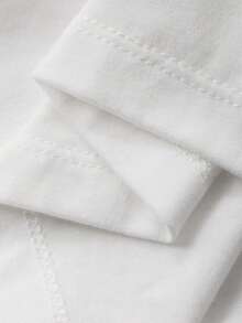 DAZY Young Girls Round Neck English Letter Lace Patchwork Long Sleeve T-Shirt Spring - White - View 10