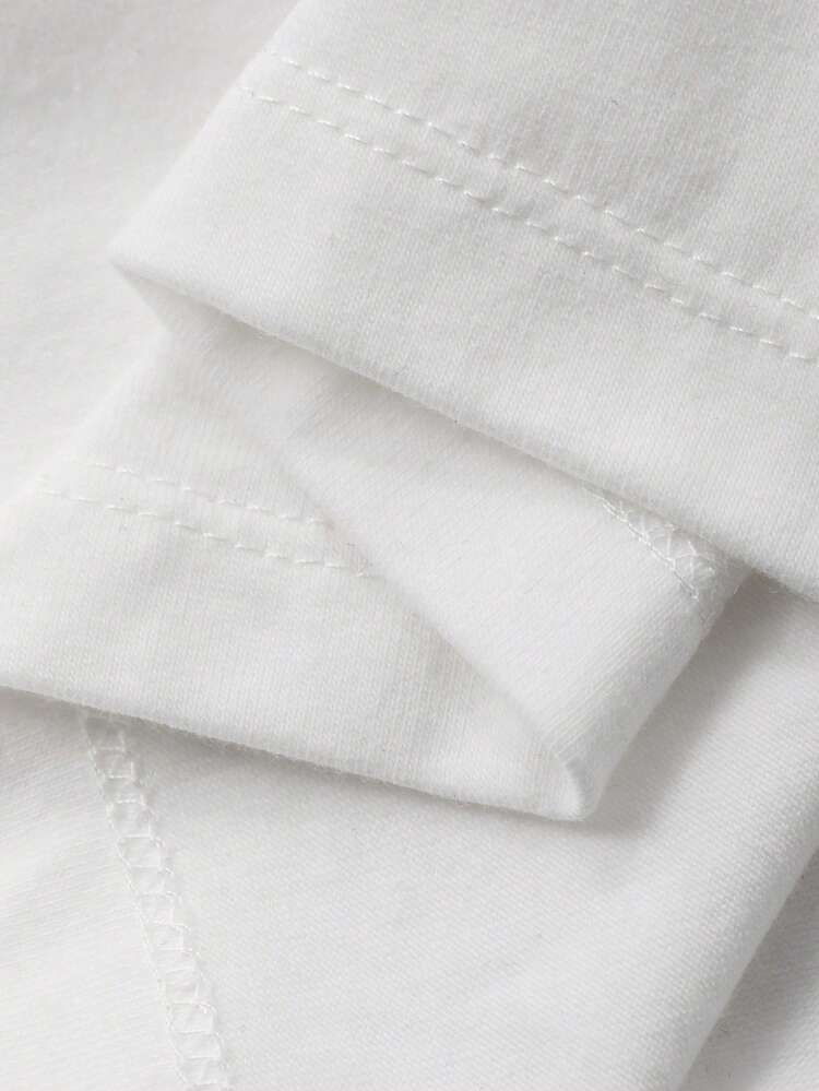 Young Girls Round Neck English Letter Lace Patchwork Long Sleeve T-Shirt Spring