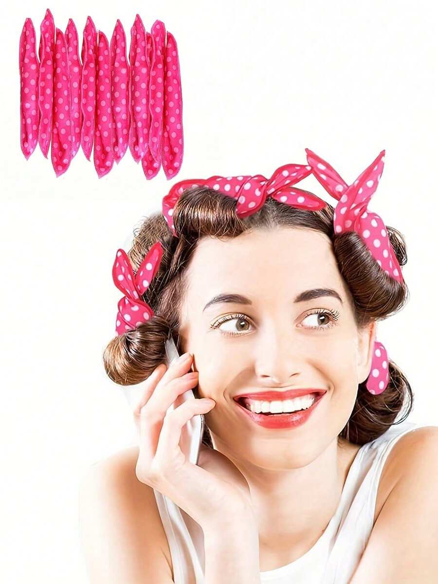 20/10/5PCS Sponge Hair Rollers Soft Hair Curlers,Polka Dot Heatless Hair Curlers,Flexible Soft Pillow,Create Natural Curls, Waves, And Volume,Used During The Day And Night - Multicolor - View 1