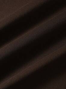 PAVTROS 男士字母印花撞色圆领休闲宽松T恤，复古，个性化，度假，男士，派对，Y2K，夏季，节日，新年，搜索，男士多色T恤，棕色、黑色、白色和反光条纹撞色。 - 咖啡棕 - 查看 5