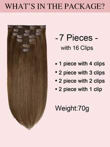 Clip In Hair Extensions Real Human Hair Remy Human Hair Extensions Clip Ins For Women, Natural Human Hair Clip Ins Hair Extensions Winter Christmas Halloween Costumes Autumn Outfits Women Fall Outfits - S4 - View 3