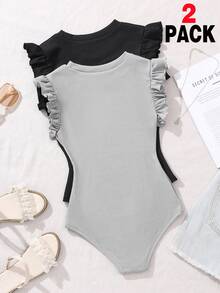 3 قطع/طقم رومبير كاجوال بأكمام قصيرة للبنات - متعدد الألوان - مشاهدة 2