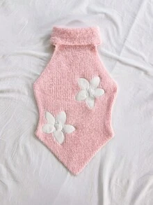 Soleia Casual High Neck Sleeveless Asymmetrical Hem Fitted Knit Vest