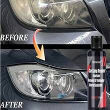 1瓶汽车灯清洁焕新液，汽车大灯翻新修复液，无需抛光，汽车大灯外壳老化灯罩泛黄抛光剂，汽车涂层，大灯泛黄和划痕修复套装 - 彩色 - 查看 1