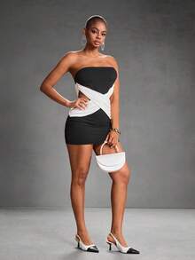 CUCCOO SZL Minimalist Pointed Toe Women Pumps For Office And Commute - Black and White - View 7