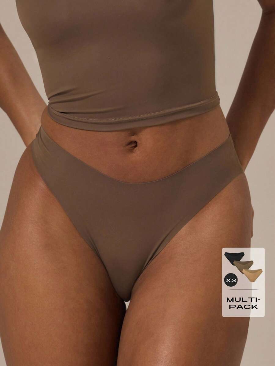 MUSERA ESSENTIALS Seamless High Leg Full Brief 3 PiecesMultipack Lounge Autumn Winter  Holidays Fall Cosy Everyday Multipack Essential - Multicolor - View 1