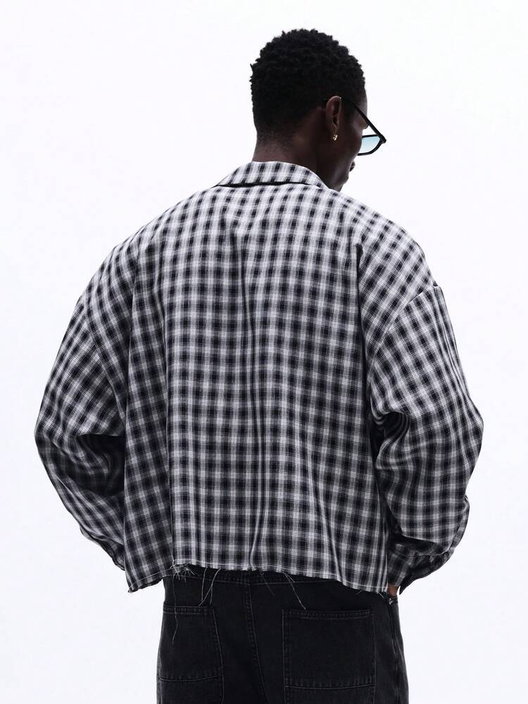 Checked Long Sleeve Shirt With Logo