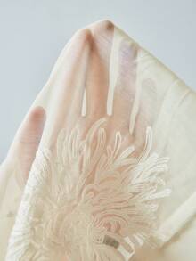 Franclia Blusa con cuello de volantes bordados para mujer, diseño con lazo, para fiesta/cita - Beis - Ver 8