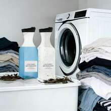 1 paquete de detergente para la ropa con sub-envasado, con 1 botella de etiquetas de sub-envasado, 1 botella de 1500 de capacidad de contenedor de distribución para decoración del hogar y el baño, de vuelta a la escuela - transparente - Ver 5