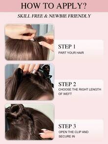 Clip In Hair Extensions Real Human Hair Remy Human Hair Extensions Clip Ins For Women, Natural Human Hair Clip Ins Hair Extensions Winter Christmas Halloween Costumes Autumn Outfits Women Fall Outfits - S4/27 - View 4