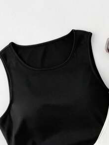 SHEIN EZwear Sexy Solid Tank Top With Padded Bust, Adjustable Straps For Comfortable Fit, Suitable For Summer Spring Beach - Multicolor - View 6
