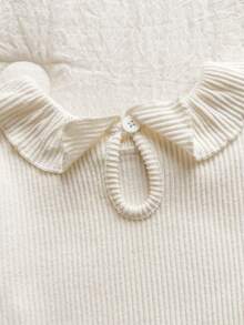 Vintaside Kids 女婴罗纹针织上衣和刺绣连衣裙套装 - 紫色 - 查看 7