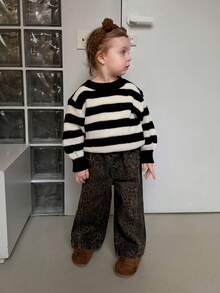 Dazy Kids 女童休闲阔腿牛仔裤 - 棕色 - 查看 4