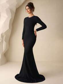 Coutiva Formal Evening Gown (Heavily Embellished) - Black - View 5