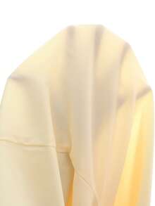 Qadelle Elegant Women's Jumpsuit With Puff Sleeves, V-Neck, Waist Cinching, And Mesh Panels In Cream Color - Light Yellow - View 3