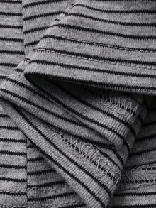 DAZY Teen Girl Striped Print Hooded Long Sleeve T-Shirt And Crew Neck Tank Top Set - Grey - View 8