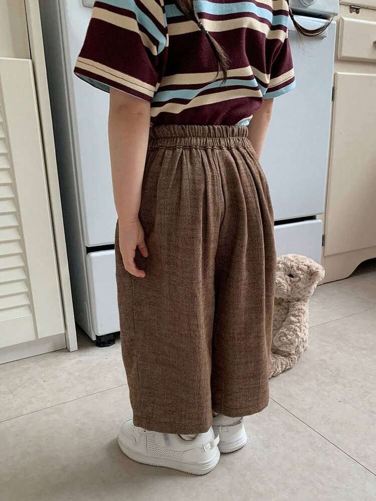 Toddler Girls' Casual Solid Color Wide Leg Pants