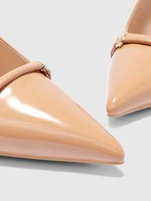 CUCCOO BIZCHIC Zapatos de tacón de punta elegantes para mujeres para ir al trabajo - Albaricoque - Ver 8