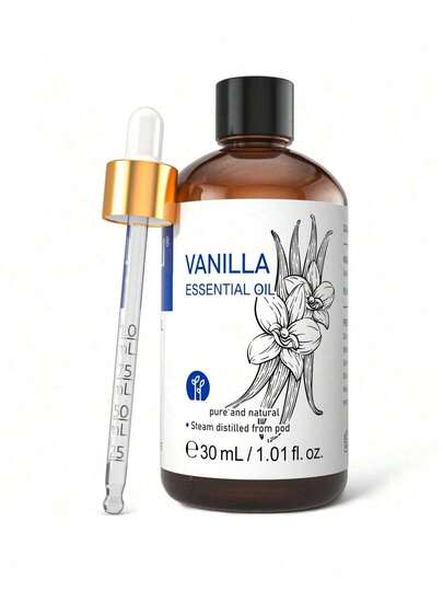 1PC/2Pcs Vanilla Essential Oil, Pure Natural Floral Oil For Humidifier, Skin, Hair, Massage, Body Lotion, Relief
