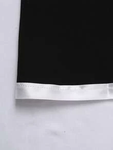 Sweetra Elegant Sexy Romantic Polka Dot Sheer Chiffon Contrast Lace Sleeveless Spaghetti Strap Dress, Design Sense Umbrella Skirt, Atmosphere Seductive Date Nightgown, Spring/Summer/Fall - Black and White - View 7