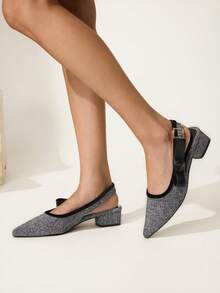 CUCCOO CHICEST Women's Fashionable & Elegant Party Pumps With Bow Decor Valentine's Day - Grey - View 4