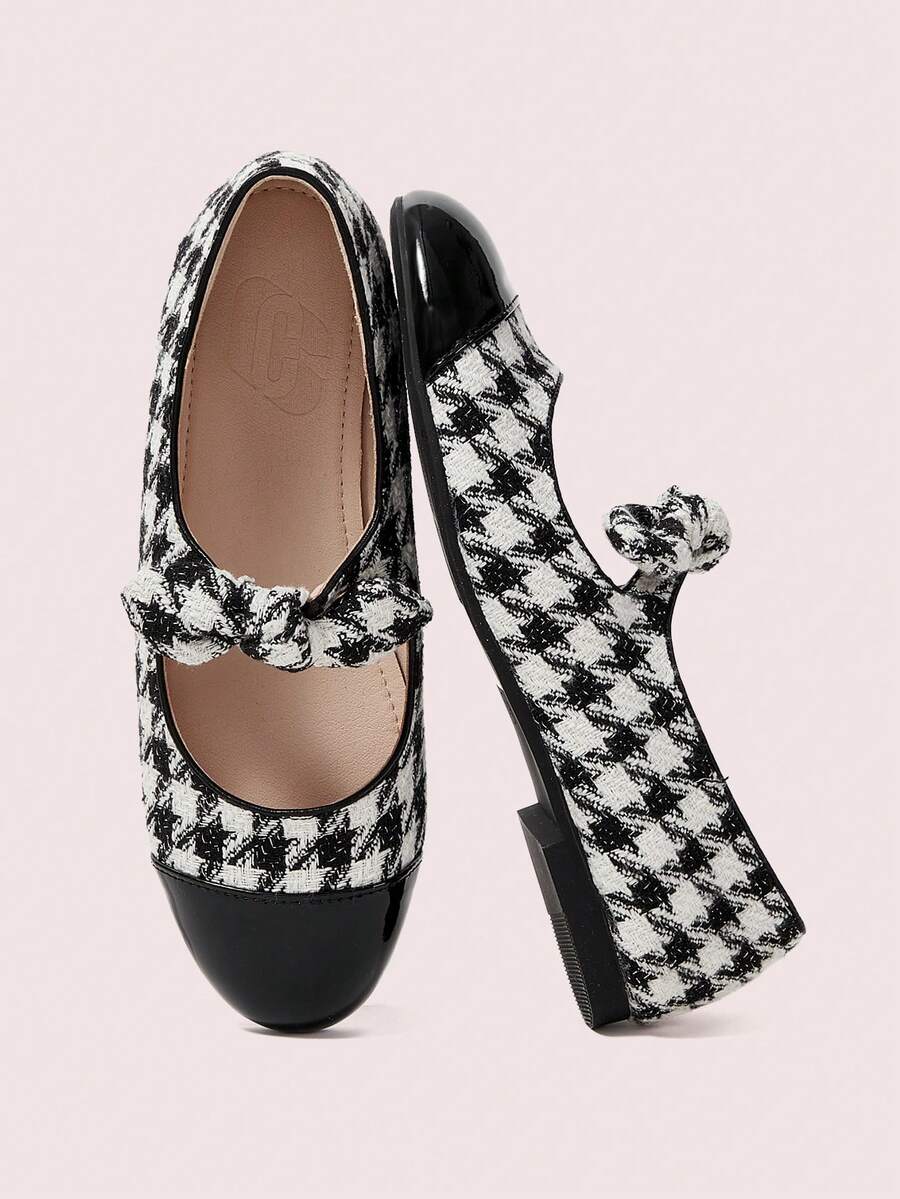 CUCCOO DOLLMOD 女士格子休闲百搭平底鞋 - 黑與白 - 查看 1