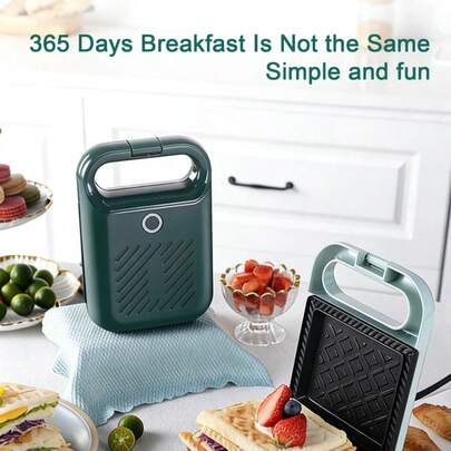 Teckwe Sandwich-Maschine für den Haushalt, Internet-Star Leicht-Essen Frühstücksmaschine, Sandwich-Elektro-Backpfanne, Toaster, Brotpresse, Toaster