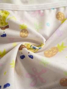 SpongeBob SquarePants | SHEIN Young Girl Comfortable Cartoon Graphic Cami Top & Boyshorts Underwear Set