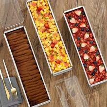 1pc Rectangular Aluminum Baking Tray, Suitable For Tiramisu, Cheesecake, Mousse, With Fixed Bottom - Handmade Kitchen Bakeware, Ideal For Christmas - Multicolor - View 7