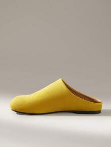 Solecia Zapatos de mujer tipo mule de estilo casual, versátiles y de moda para uso diario - Amarillo - Ver 4