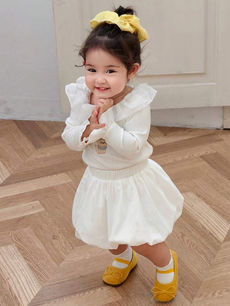 Baby Girl Elastic Waist Cute Solid Color Tutu Skirt Spring