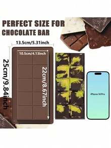 1个/2个/3个装巧克力棒模具，大号加厚硅胶巧克力棒模具，大号巧克力糖果棒模具，适合DIY烘焙，返校季必备 - 棕色 - 查看 1