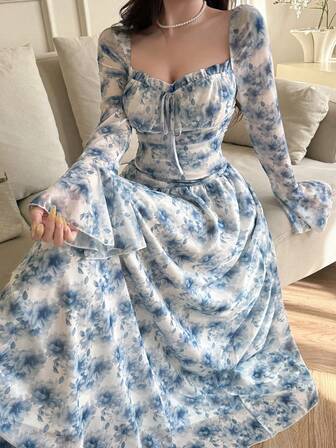 Feyla New Elegant Waist-Cinching Slim Fit Dress, Suitable For Daily Wear, Gatherings, And Vacations