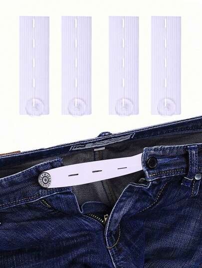 2/3/4/5 Peças Extensor de Cintura Elástico, Fivela Extendedora de Cinto, Extensão Ajustável de Calça Elástica, Cinto de Extensão de Botão de Calça, Botão Elástico de Calça de Maternidade, Fivela de Extensão de Botão Ajustável, Adequado para Homens e Mulheres