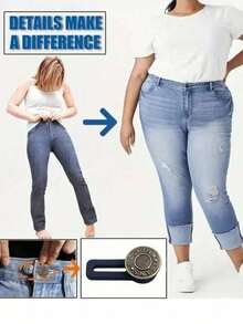 6件装，裤腰延长扣，牛仔裤腰部可调节塔形扣，免缝纽扣，弹力腰部延长扣，腰围增大扣，裤腰延长扣，牛仔裤扣，可调节纽扣，牛仔裤，复古元素腰部延长扣，波西米亚风格，手工工艺品，缝纫配件 - 彩色 - 查看 5