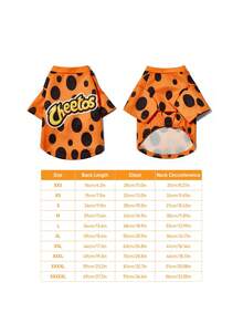 Cheetos X SHEIN 1pc Logo Printed Pet Sweatshirt, Cat/Dog Sweatshirts, Size XXS-XXXXL, Extra Small, Extra Large, - Multicolor - View 3