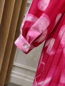 Rometta Đầm xếp ly tay raglan in hoa dành cho nữ cỡ lớn - Nhiều màu - Xem 3
