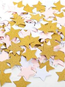 100PCS,Paper Star Confetti, Wedding Sprinkles Supplies, Gold Confetti Party Table Decoration, Glitter Confetti, Teen Stuff, Cheap Stuff, Weird Stuff, Mini Stuff, Cute Aesthetic Stuff, Cool Gadgets, Unusual Items, Perfect For Wedding Party Decoration, Birthday Party, Mother's Day Party Decoration - Multicolor - View 6