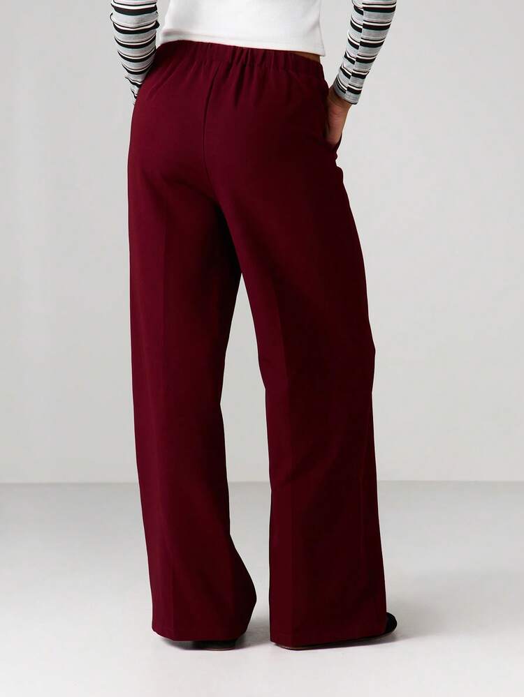 MISSGUIDED High-Waisted Wide Leg Pleated Front Suit Pants Office Professional Tailored Trousers Business Formal Workwear Full Length Palazzo Style Career Bottoms