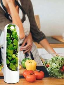1PC Fresh Herb Preservation Pod, Refrigerator Herb Preservation Box, Vegetable Crisper Box, Cilantro Storage Box, Flower Crisper Box, Mint, Parsley, Asparagus - Kitchen Storage Box For Organization And Preservation, Kitchen Gadgets, For Outdoor, Camping, Mother's Day Gift - Multicolor - View 2
