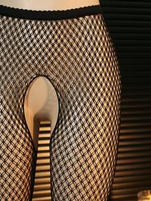 1 Pair Women's Fashionable Sexy Fishnet Pantyhose - Black - View 7