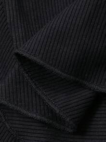 DAZY Women's Casual Long Sleeve 2 In 1 Shirt Dress - Black - View 3