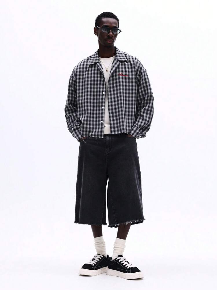 Checked Long Sleeve Shirt With Logo