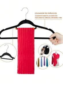 1/2/5/10PCS Space Saving Premium Black Velvet Non Slip Shoulder Grooves Hook Hangers For Organizing Shirts Skirts Pants Coats Suits Tops For Adults Closet Organization Home Storage Wardrobe Essential Fashion Hangers Garment Care Apparel Management - Multicolor - View 6