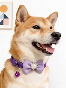 PETSIN 1 Pet Bow Tie Heart Collar Adjustable Neck Circumference Cat Collar Dog Collar Pet Supplies - Multicolor - View 7