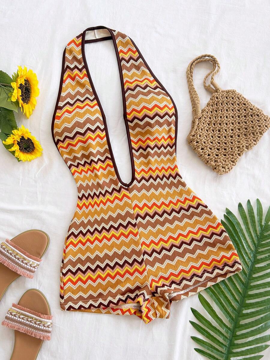 Soleia Bộ jumpsuit đi nghỉ mát dành cho nữ, chất liệu vải kẻ sọc nhiều màu sắc, cổ chữ V sâu, hở lưng, ôm sát gợi cảm, thích hợp cho các dịp thường ngày, hẹn hò, ngày Valentine, tiệc trà chiều, đi biển, du thuyền, nghỉ mát thành phố, lễ hội âm nhạc, tiệc tùng, phong cách Boho, Hippie, miền Tây, có thể mặc trong nhà hoặc ngoài trời, phù hợp cho mọi mùa, đi làm hàng ngày. - Nhiều màu - Xem 1