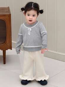 DAZY Baby Girl Lace Long Sleeve 2 In 1 T-Shirt