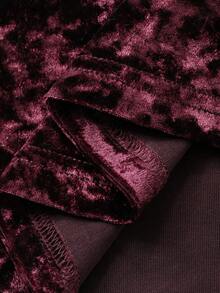 DAZY 女士网纱拼接透视长袖中长连衣裙