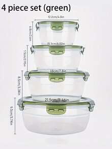 SHEIN Purple And Green Transparent Airtight Food Storage Containers, Round Fresh-Keeping Containers With Lids, Best Food Containers To Keep Food Fresh, Plastic Mixing Bowls, Stackable Leakproof Reusable Kitchen Storage Containers, Microwave, Freezer And Dishwasher Friendly, Suitable For Storing Parsley, Fruits, Bread, Eggs And More.